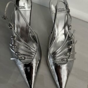Jeffrey Campbell Metallic Silver Heels